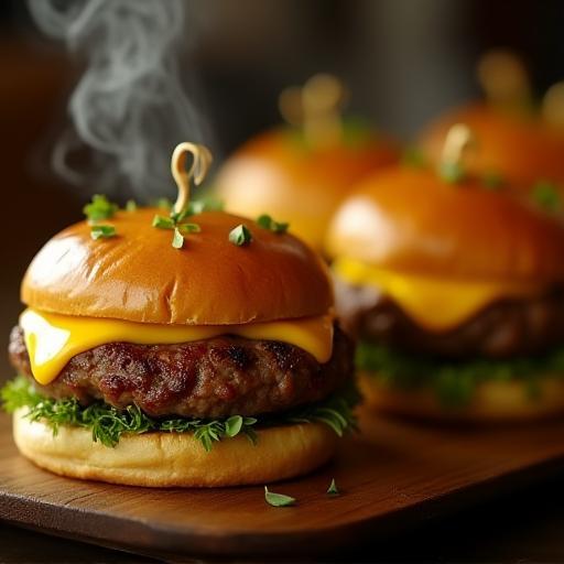 Wagyu sliders with melted cheese